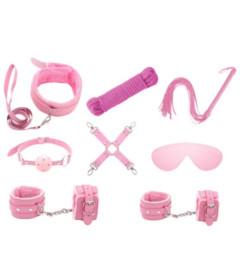 KIT001PNK 9 Piece Bondage Kit Pink