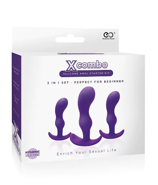 X Combo - 3Pc Purple Butt Plug Set
