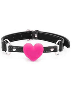 GAG018PNK Silicone Heart Gag Pink