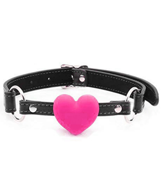GAG018PNK Silicone Heart Gag Pink