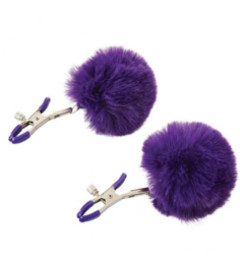 Sincerely Fur Nipple Clips Purple