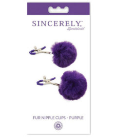 Sincerely Fur Nipple Clips Purple