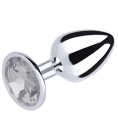 PLU001CLRL Large Metal Plug Round Clear