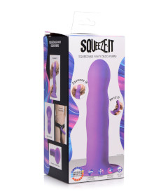 Squeezable Wavy Dildo - Purple