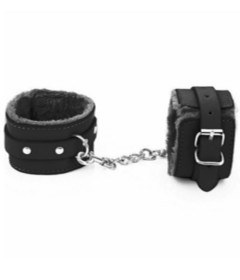 B-HAN02BLK Fur Lined Cuffs Black