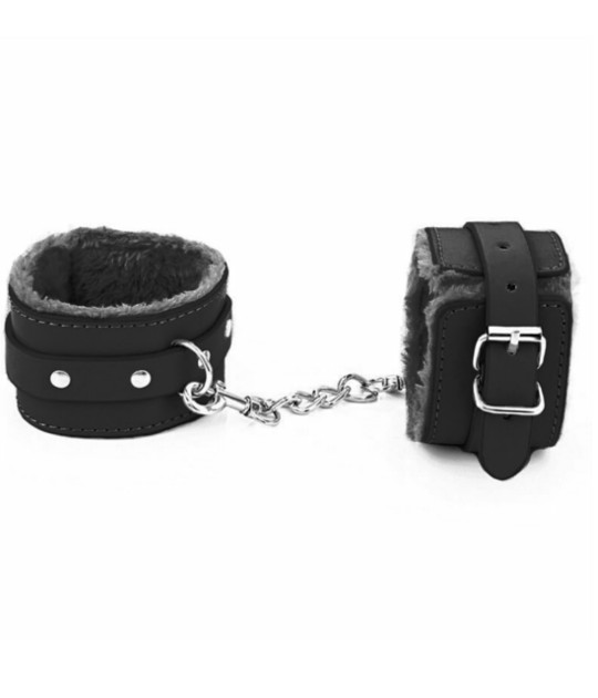 B-HAN02BLK Fur Lined Cuffs Black