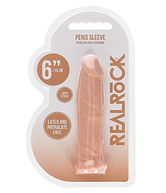 Real Rock 6in Penis Sleeve White