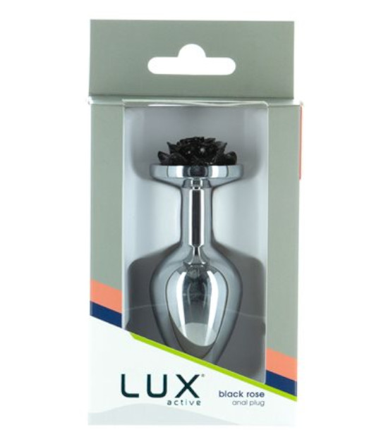 Lux Black Rose 3.5In Metal Butt Plug