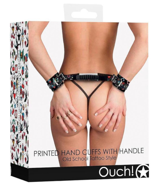 Ouch - Printed Hand Cuffs With Handle