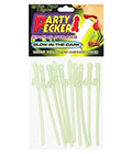 Party Pecker Sipping Straws - Glow