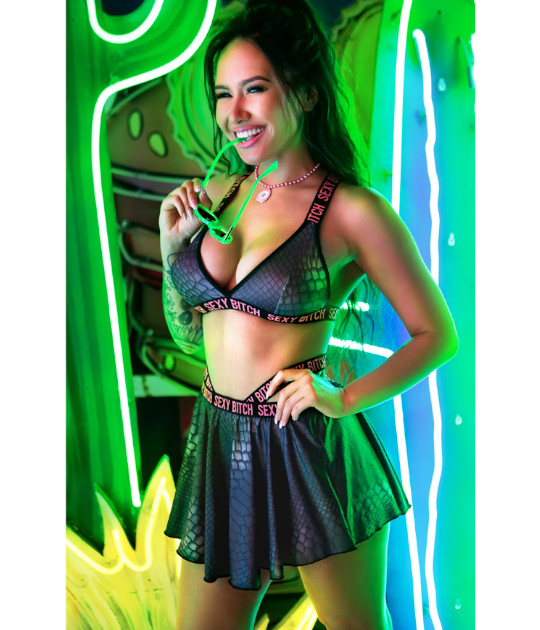 Vibes SEXY BITCH Skater Skirt M L
