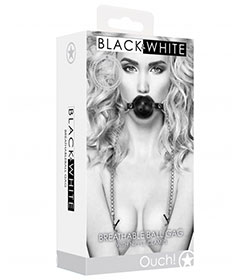 BW  Breathable Gag With Nipple Clamps