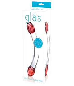 Glas 8in Red Head Double Dildo