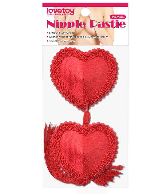Reusable Red Heart Tassels Nipple Pastie