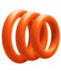RIN027ONG 3 Pack Silicone Cock Ring Orange