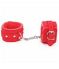 BHAN02RED Fur Lined Cuffs Red