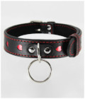 B-COL01BLK Black & Red Heart Collar