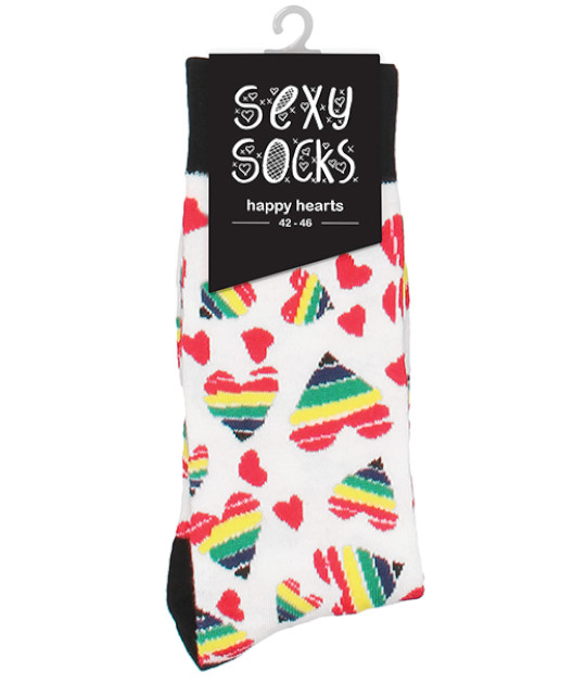 Sexy Socks Happy Hearts Size 42-46