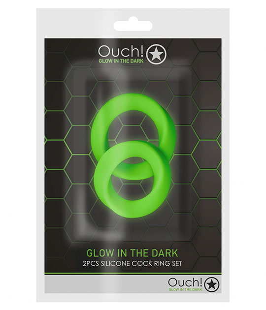 Ouch - Cock Ring Set 2Pc Glow In Dark