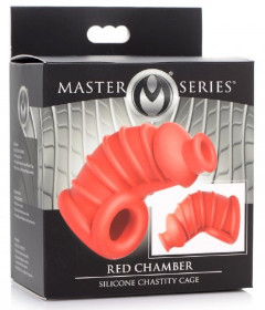 Master Series-Red Chamber Chastity Cage