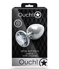 Ouch  Clear Gem Metal Plug Large