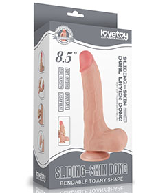 Lovetoy 8.5inch Sliding Skin Dual Layer Thick Dong Flesh