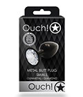 Ouch  Clear Gem Metal Black Plug Small