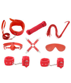 KIT001RED 9 Piece Bondage Kit Red