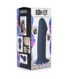 Squeezable Thick Phallic Dildo - Blue