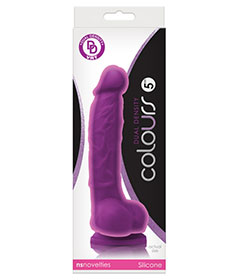 Colours Dual Density 5inch Dildo Purple
