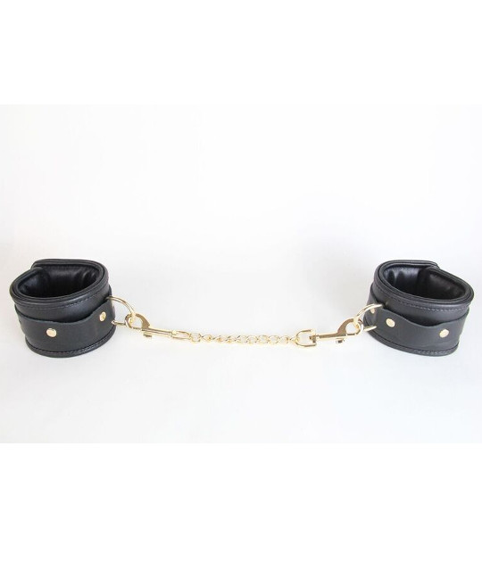 Leather Cuffs with Gold Hardware