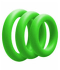 RIN027GRN 3 Pack Silicone Cock Ring Green