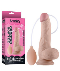 Lovetoy Soft Ejaculation Cock+Balls 8 Inch