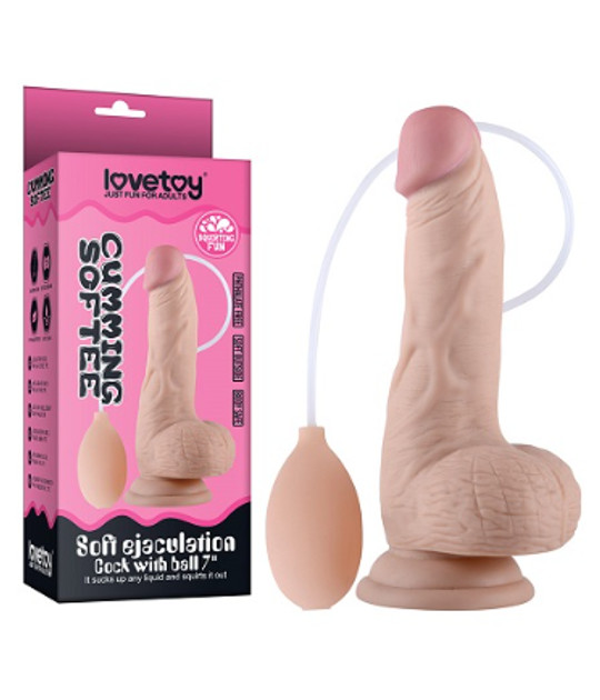 Lovetoy Soft Ejaculation Cock+Balls 8 Inch