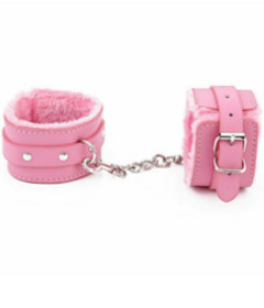 B-HAN02PNK Fur Lined Cuffs Pink