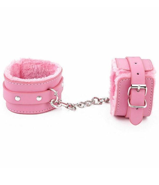 B-HAN02PNK Fur Lined Cuffs Pink