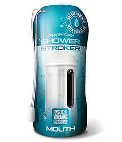 Shower Stroker Vibrating Clear Mouth