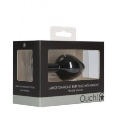 OUCH Diamond Butt Plug Black Large