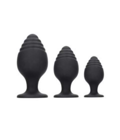 Rippled Butt Plug Set - Black