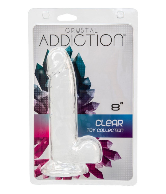 Crystal Addiction 8 Inch Clear Dong