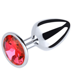 PLU001REDL Large Metal Plug Round Red
