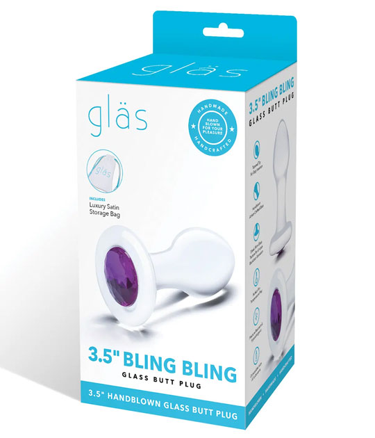 Glas 3.5in Bling Butt Plug