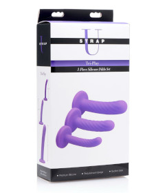 Tri-Play 3 Piece Silicone Dildo Set