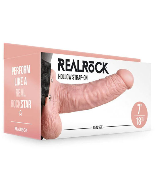 Realrock Hollow Strapon 7 Inch Flesh